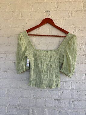 NWT Find Me Now Gingham Top Smocked Top - Small